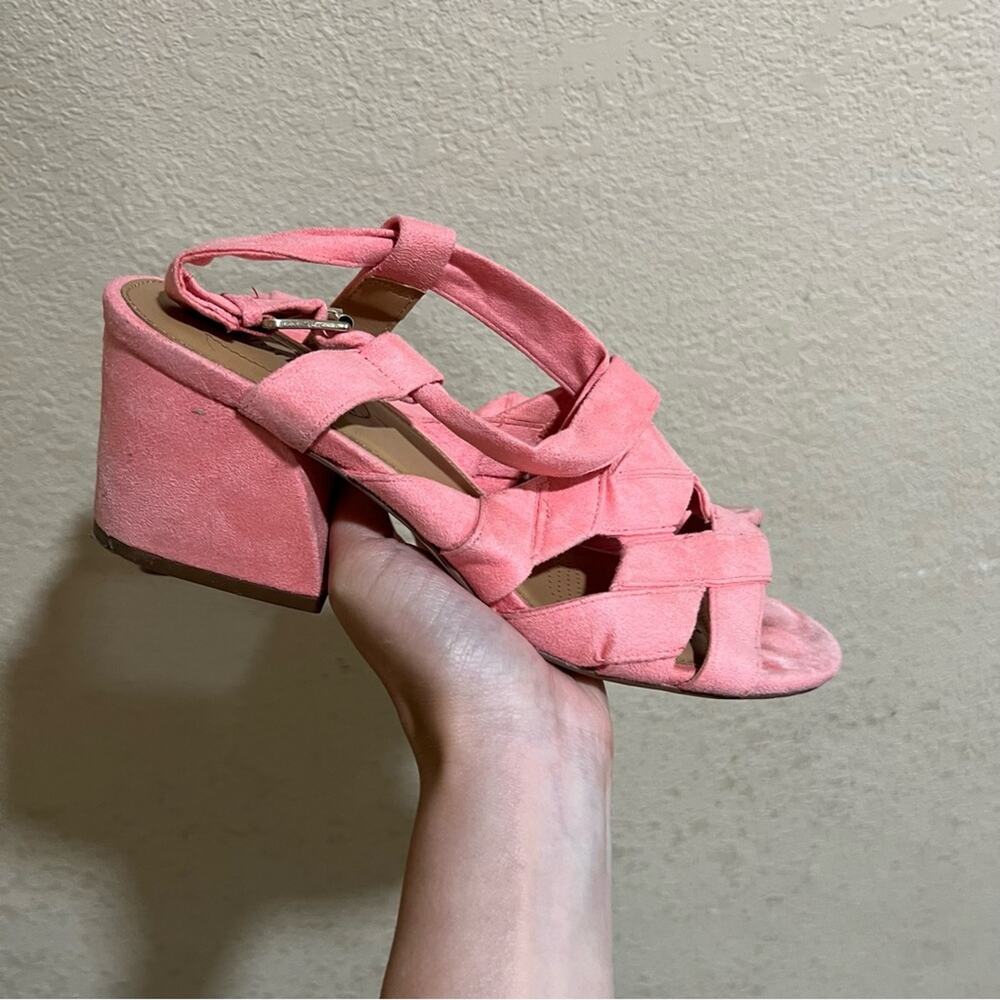 Comfortview Felipa pink suede strappy sandals heels